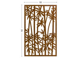 Bamboo corten screen lasercut outdoor divider