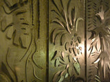 Forest screen CorTen lasercut 3D leaf design detail