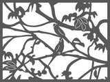 Parrots screen lasercut aluminium texture