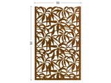 Schefflera corten screen lasercut outdoor divider