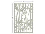 Bamboo grey screen lasercut aluminum outdoor room divider