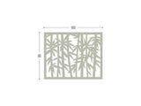 Bamboo grey screen lasercut aluminum outdoor room divider