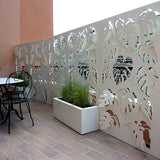 Monstera screen lasercut aluminum planter terrace divider